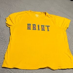 Ariat Bright Yellow Tee with Graphic Logo